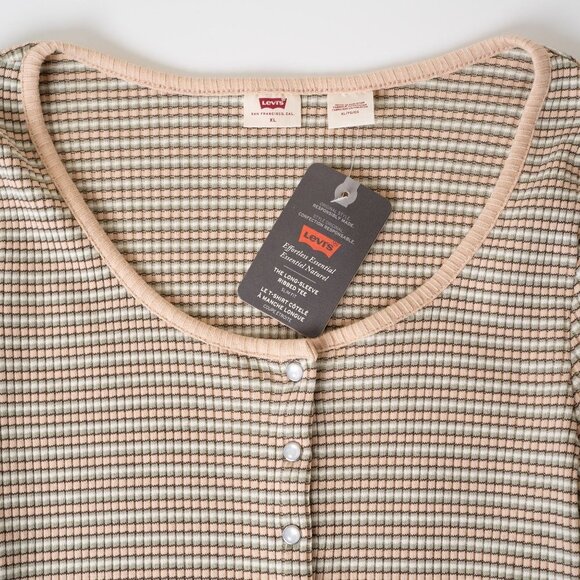 Levi's Snap Button Top Long Sleeve Striped Britt - Picture 5 of 12